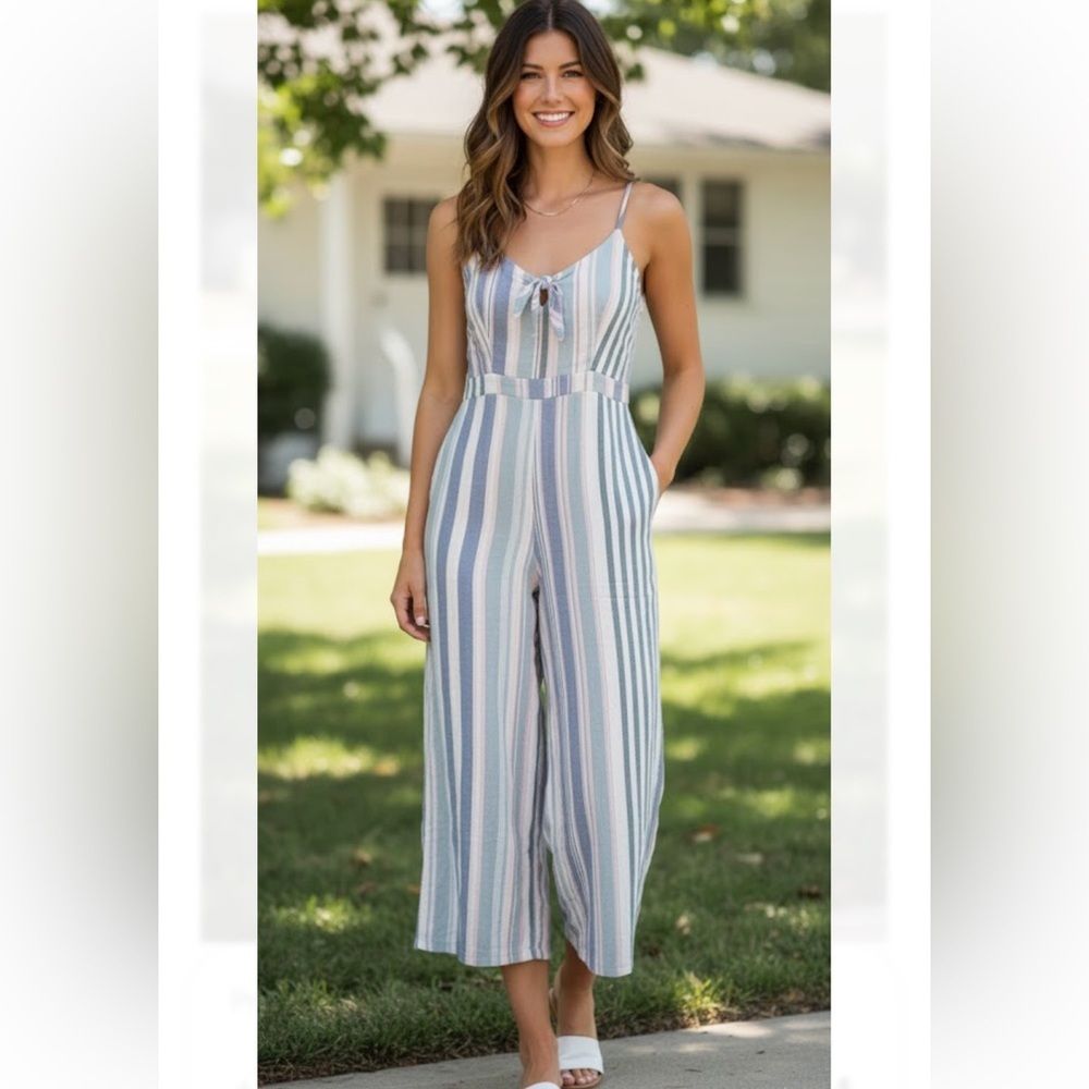 Lulu's Pastel Striped Jumpsuit - Picture 2 of 9